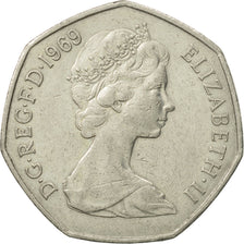 Monnaie, Grande-Bretagne, Elizabeth II, 50 New Pence, 1969, TTB+, Copper-nickel