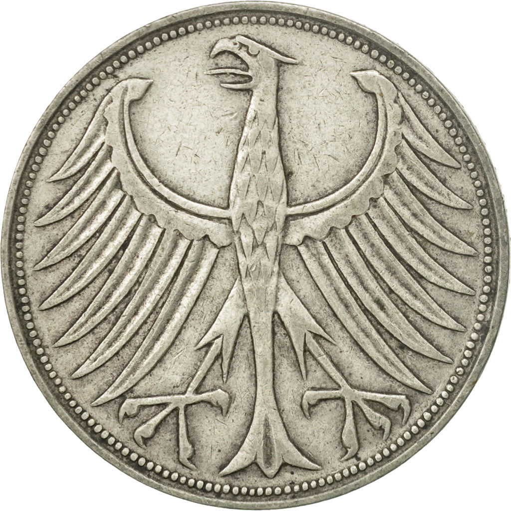 Coin, GERMANY - FEDERAL REPUBLIC, 5 Mark, 1951, Munich, EF(40-45), Silver