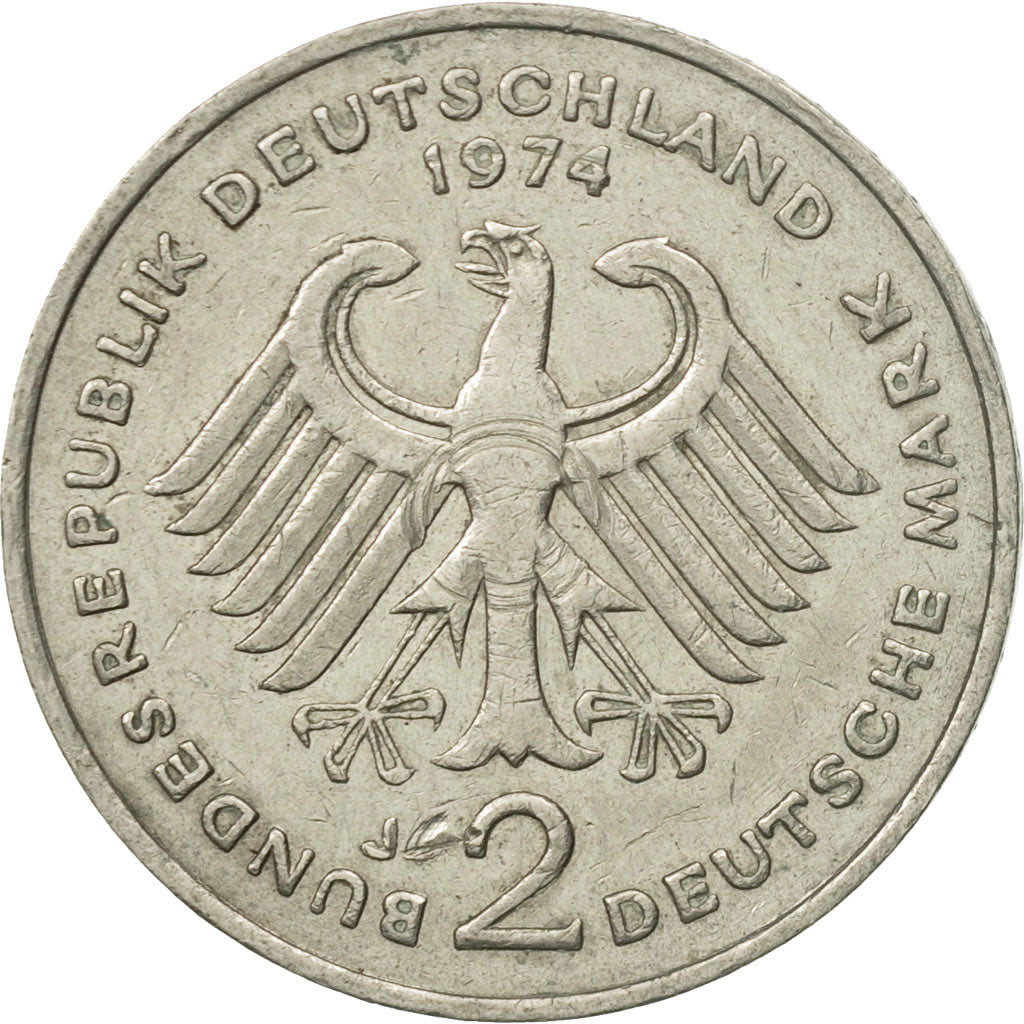 Monnaie, République fédérale allemande, 2 Mark, 1974, Hambourg, TTB