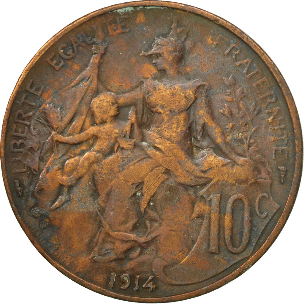 Monnaie, France, Dupuis, 10 Centimes, 1914, Paris, TTB, Bronze, KM:843, Le
