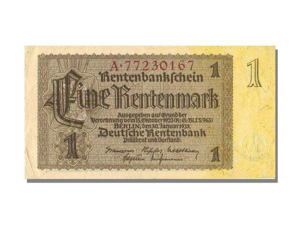 Germany, 1 Renten Mark, 1937, 1937-01-30, AU(55-58)