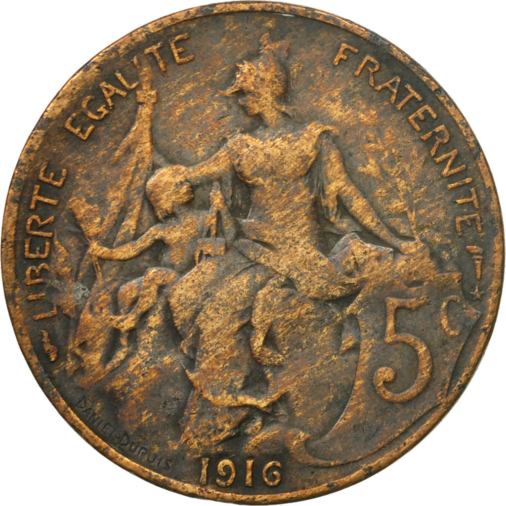 Coin, France, Dupuis, 5 Centimes, 1916, Paris, VF(30-35), Bronze, KM:842, Le