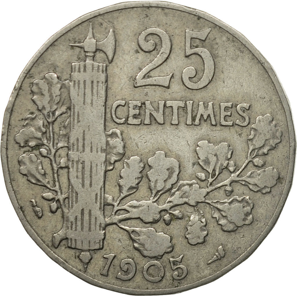 Coin, France, Patey, 25 Centimes, 1905, EF(40-45), Nickel, KM:856, Le