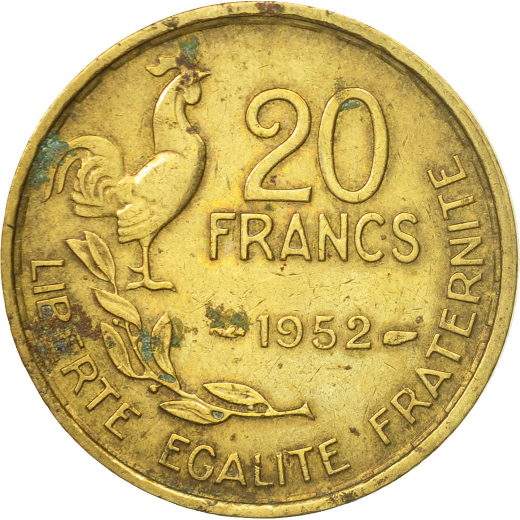 Münze, Frankreich, Guiraud, 20 Francs, 1952, Paris, S, Aluminum-Bronze