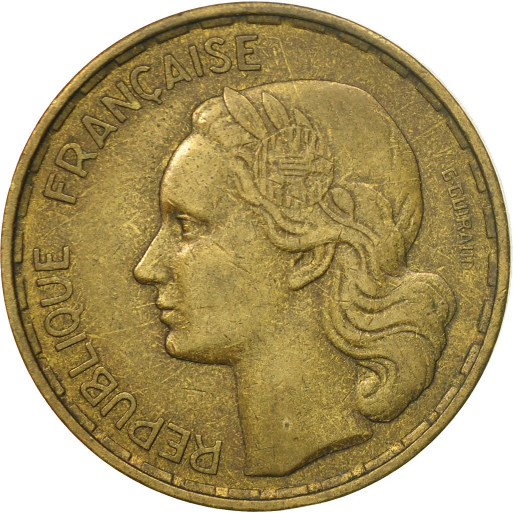 Moneta, Francja, Guiraud, 50 Francs, 1954, Paris, VF(30-35), Aluminium-Brąz