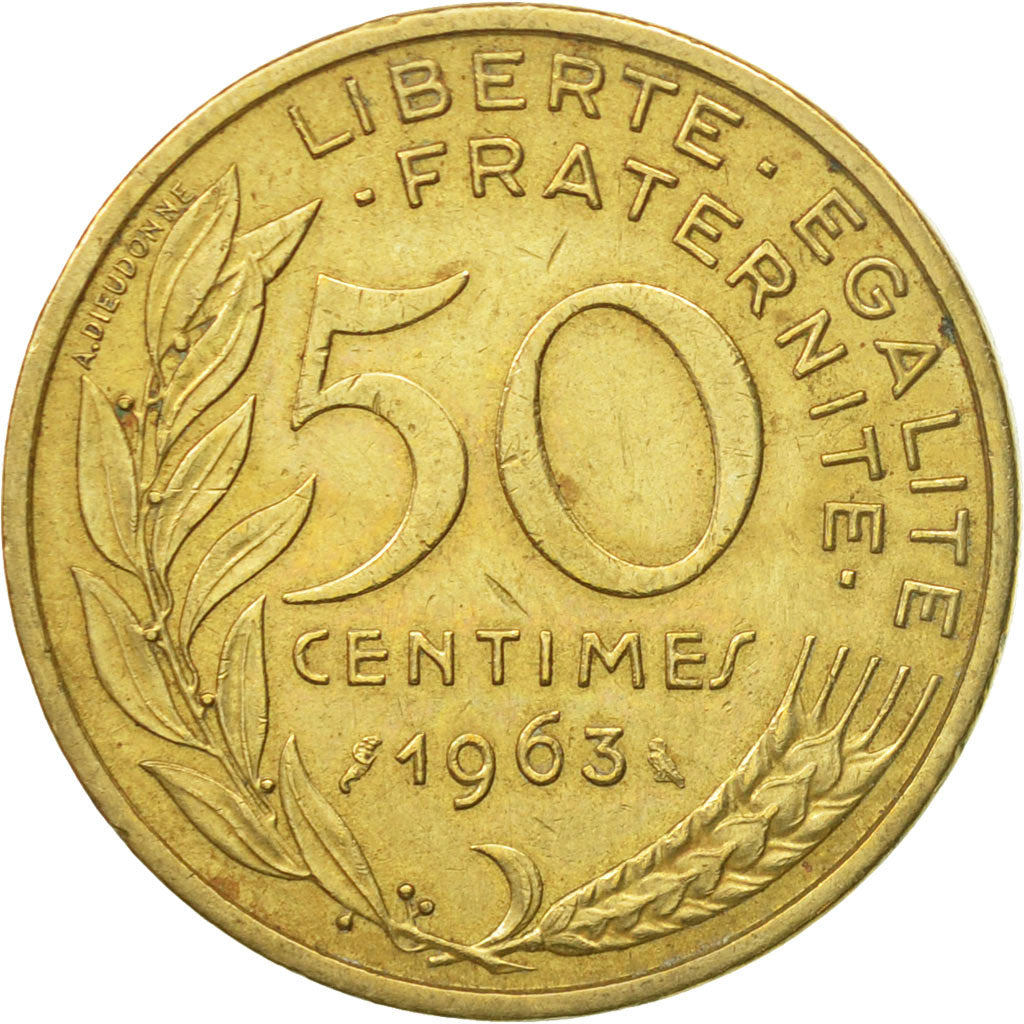 Coin, France, Marianne, 50 Centimes, 1963, Paris, VF(30-35), Aluminum-Bronze