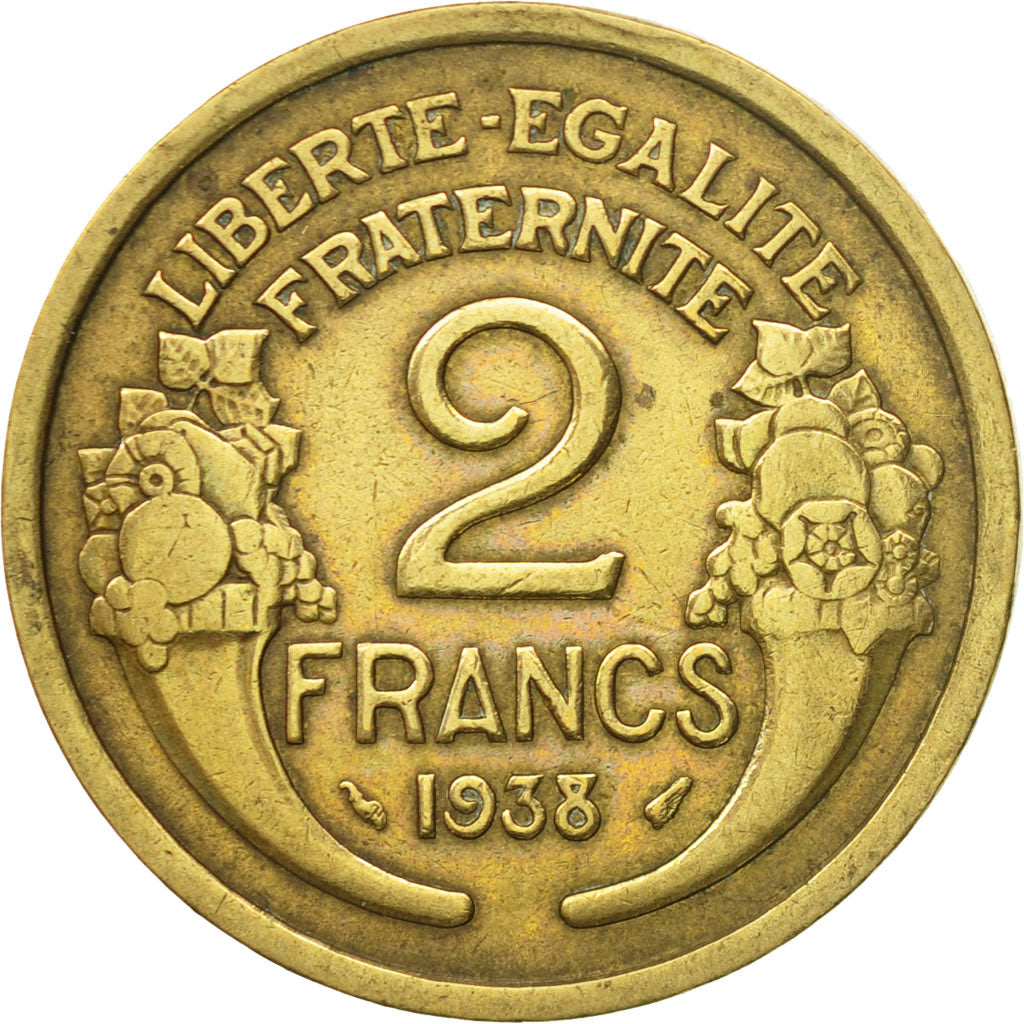 Coin, France, Morlon, 2 Francs, 1938, Paris, EF(40-45), Aluminum-Bronze, KM:886