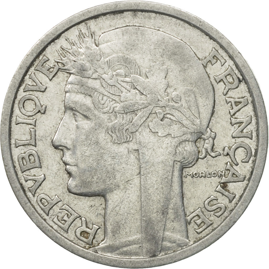 Münze, Frankreich, Morlon, 2 Francs, 1947, Paris, SS, Aluminium, KM:886a.1, Le