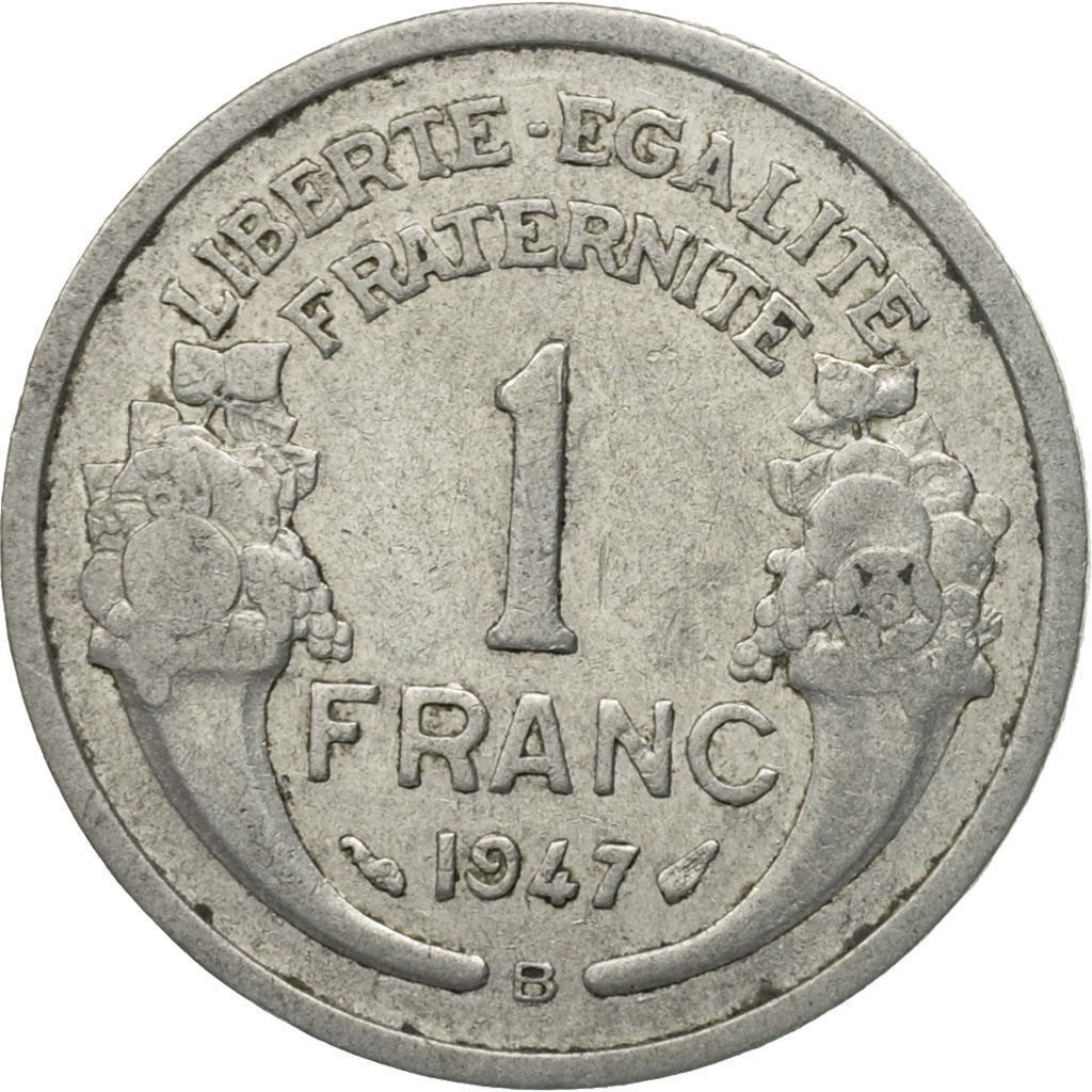 Coin, France, Morlon, Franc, 1947, Beaumont - Le Roger, VF(30-35), Aluminum