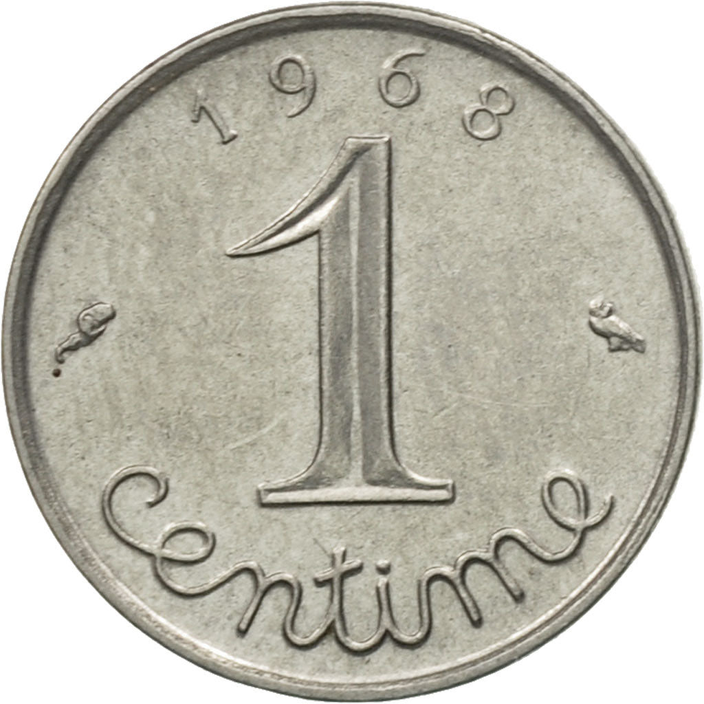 Moneda, Francia, Épi, Centime, 1968, Paris, MBC, Acero inoxidable, KM:928
