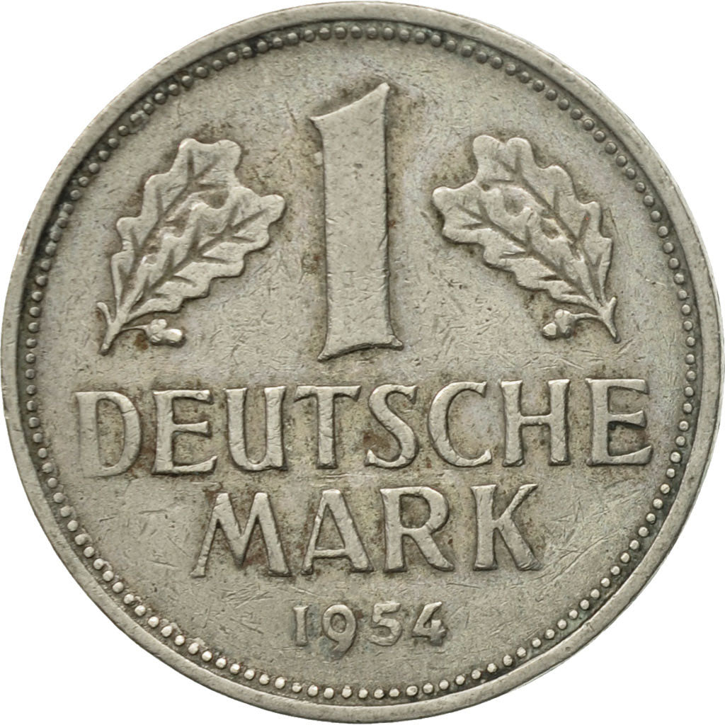 Coin, GERMANY - FEDERAL REPUBLIC, Mark, 1954, Hambourg, EF(40-45)