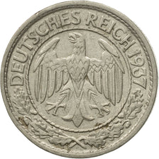 Coin, GERMANY, WEIMAR REPUBLIC, 50 Reichspfennig, 1937, Berlin, EF(40-45)