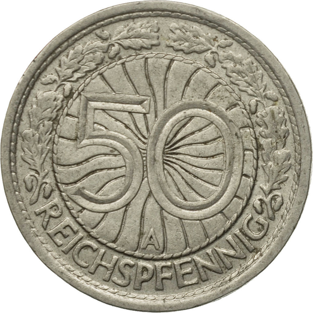Coin, GERMANY, WEIMAR REPUBLIC, 50 Reichspfennig, 1937, Berlin, EF(40-45)