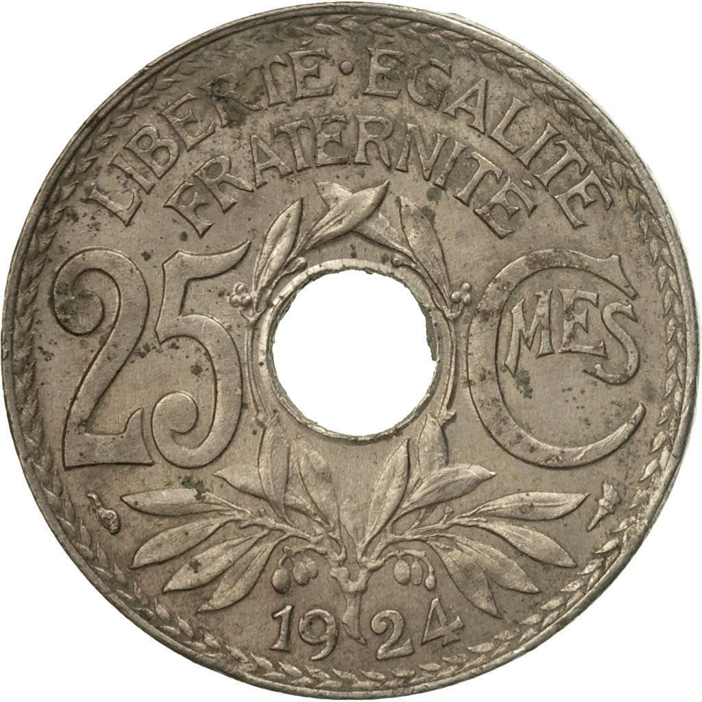 Coin, France, Lindauer, 25 Centimes, 1924, VF(30-35), Copper-nickel, KM:867a, Le
