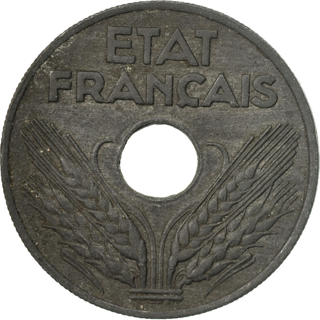 Monnaie, France, État français, 20 Centimes, 1942, Paris, TB, Zinc, KM:900.1