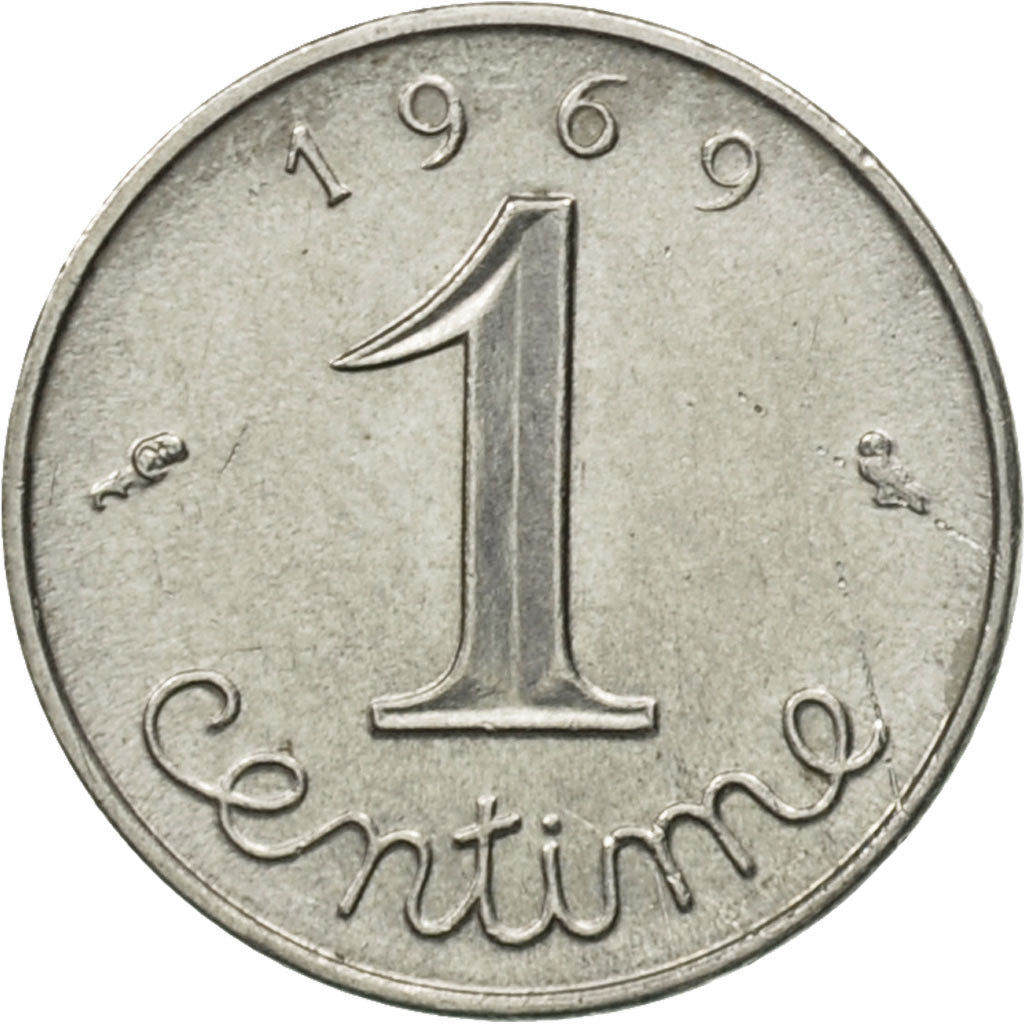 Moneda, Francia, Épi, Centime, 1969, Paris, MBC, Acero inoxidable, KM:928, Le