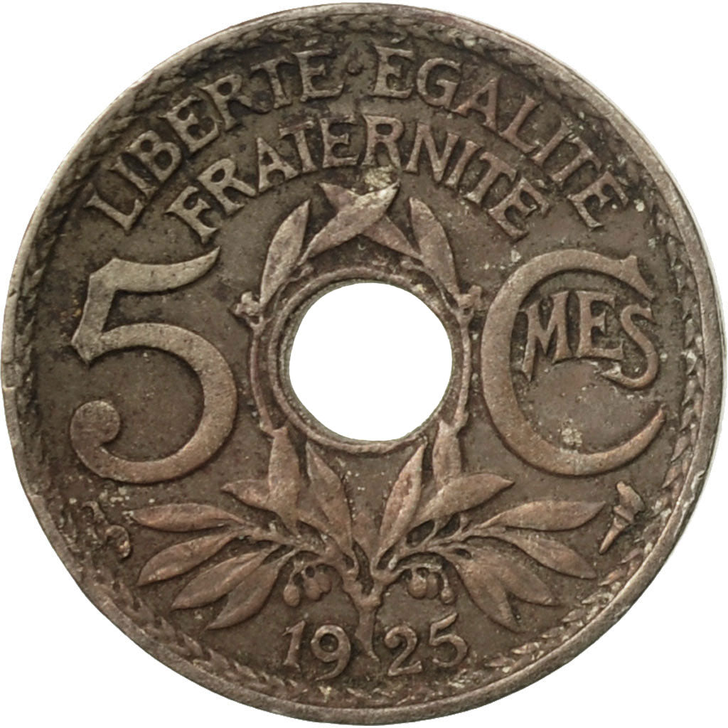 Coin, France, Lindauer, 5 Centimes, 1925, Paris, VF(20-25), Copper-nickel