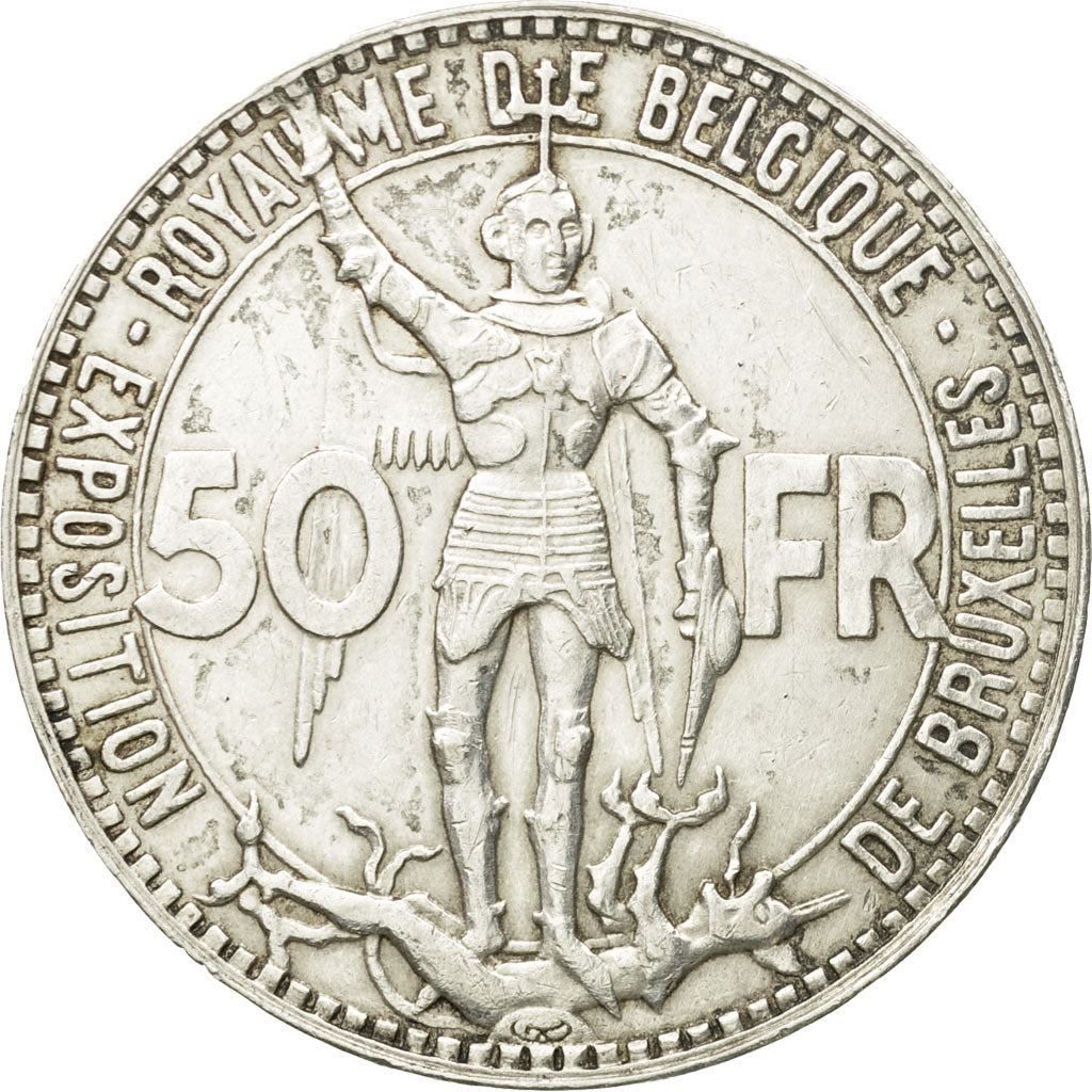 Coin, Belgium, 50 Francs, 50 Frank, 1935, EF(40-45), Silver, KM:106.1