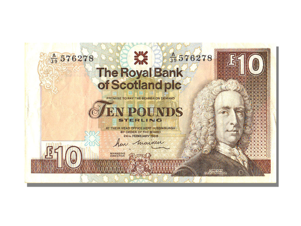 Scotland, 10 Pounds, 1988, 1988-02-24, AU(55-58), A/39