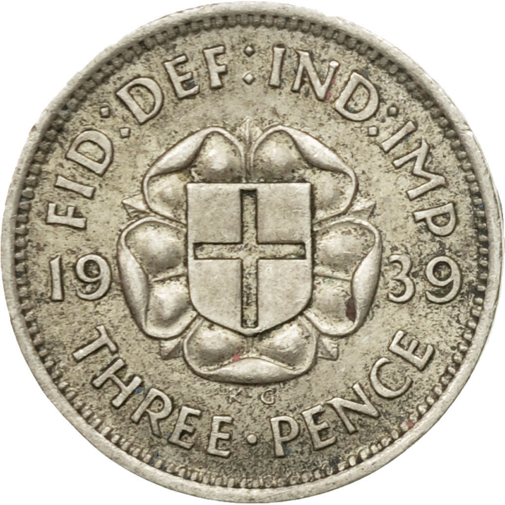 Coin, Great Britain, George VI, 3 Pence, 1939, VF(30-35), Silver, KM:848