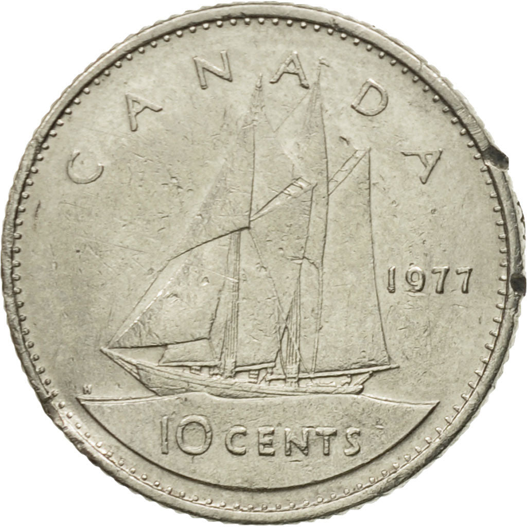 Coin, Canada, Elizabeth II, 10 Cents, 1977, Royal Canadian Mint, Ottawa