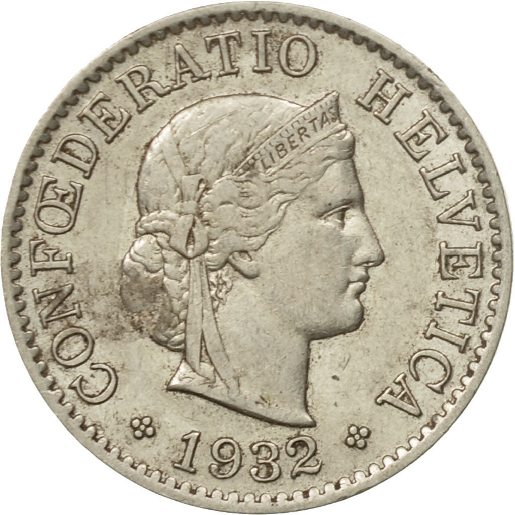 Coin, Switzerland, 5 Rappen, 1932, Bern, VF(30-35), Nickel, KM:26b