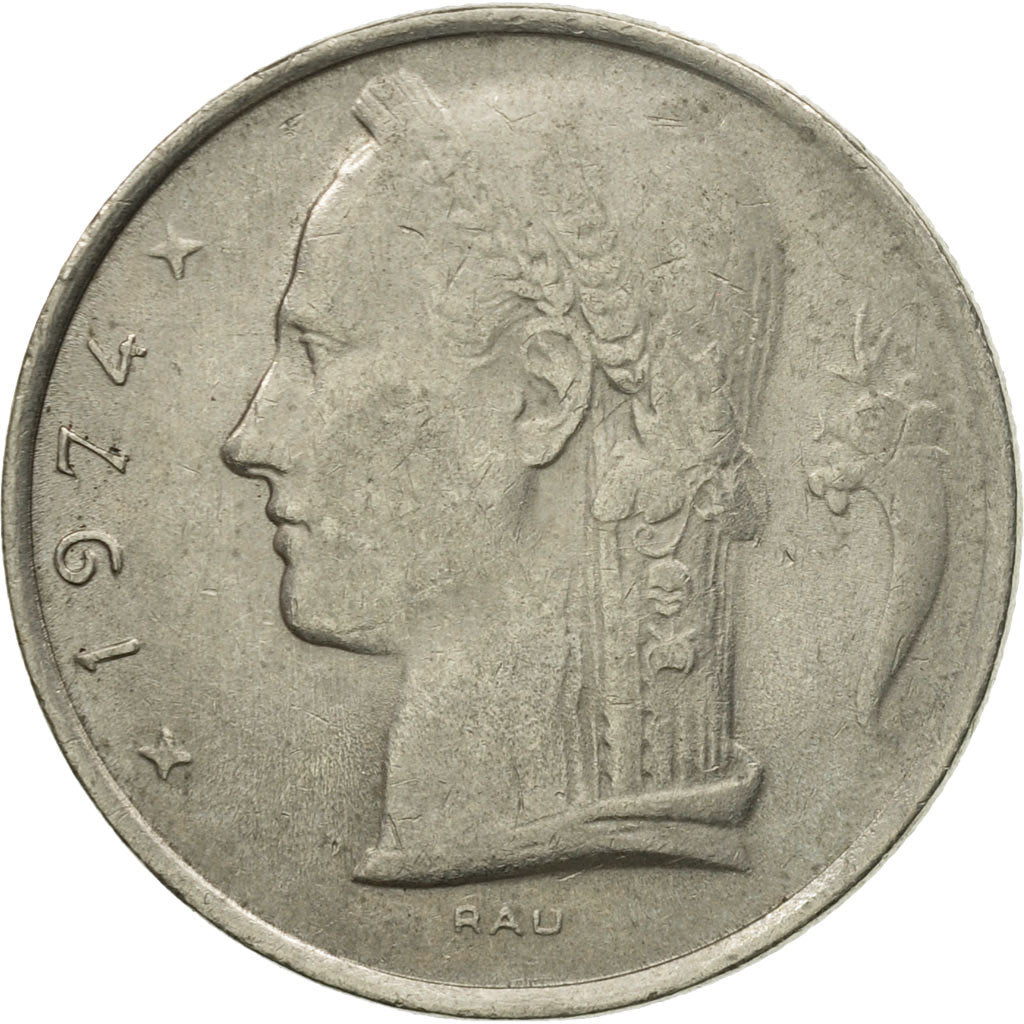 Moneta, Belgio, 5 Francs, 5 Frank, 1974, BB, Rame-nichel, KM:135.1