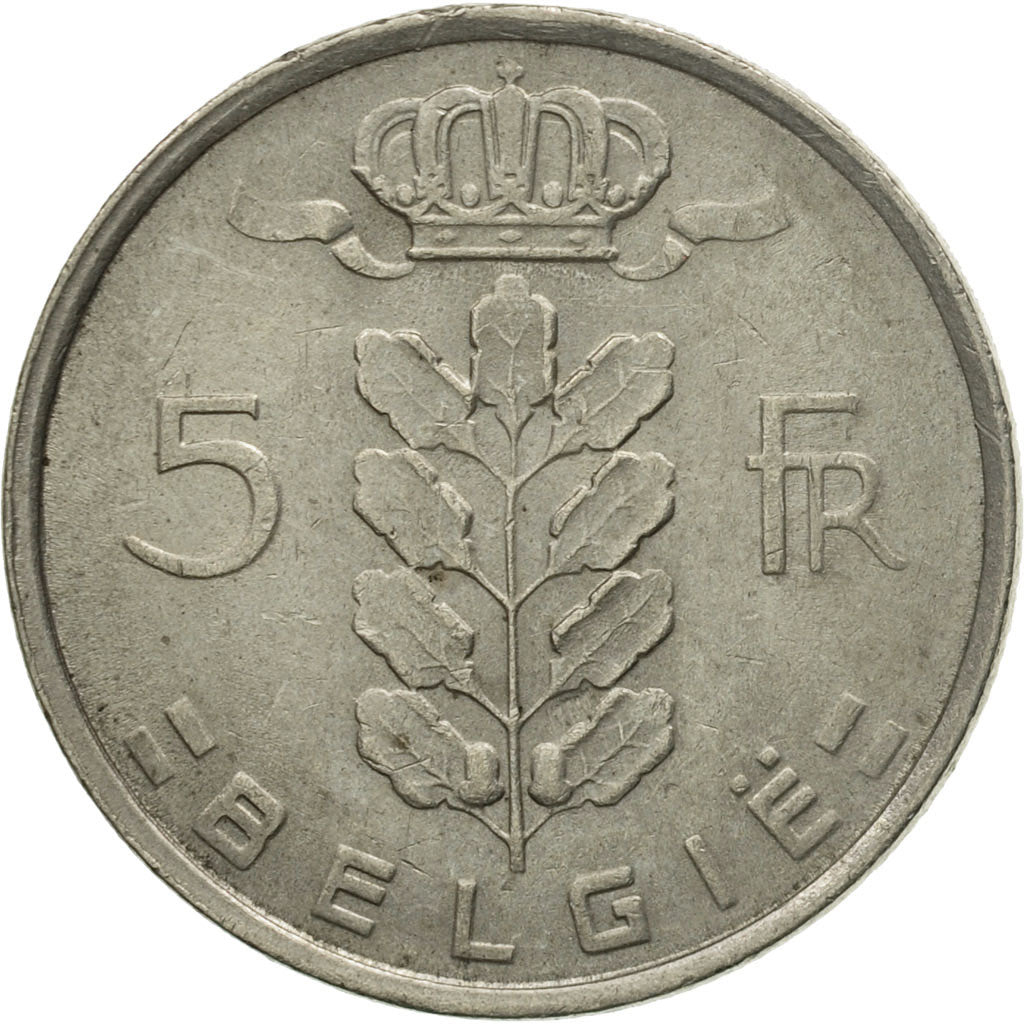 Moneta, Belgio, 5 Francs, 5 Frank, 1974, BB, Rame-nichel, KM:135.1