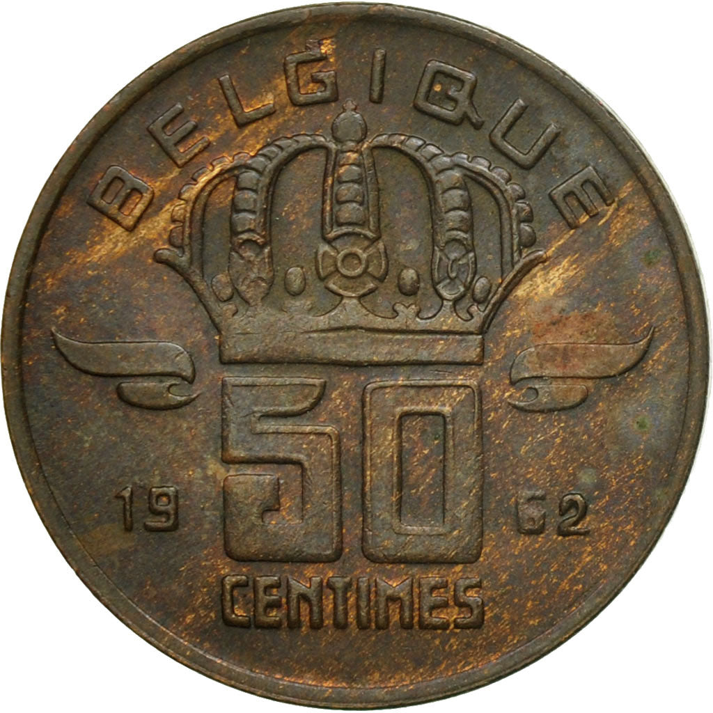 Monnaie, Belgique, Baudouin I, 50 Centimes, 1962, TB+, Bronze, KM:148.1