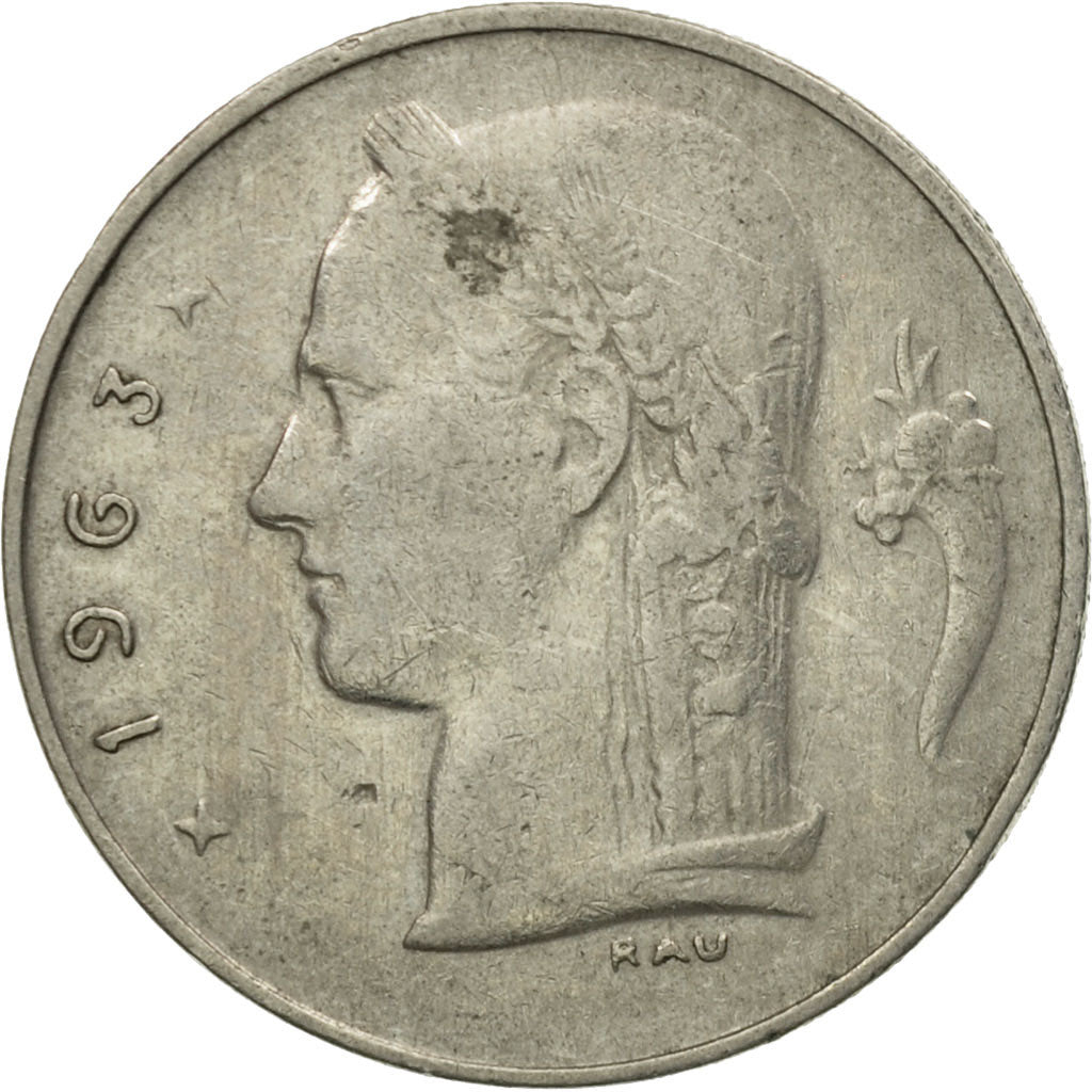 Moneta, Belgio, Franc, 1963, MB, Rame-nichel, KM:143.1