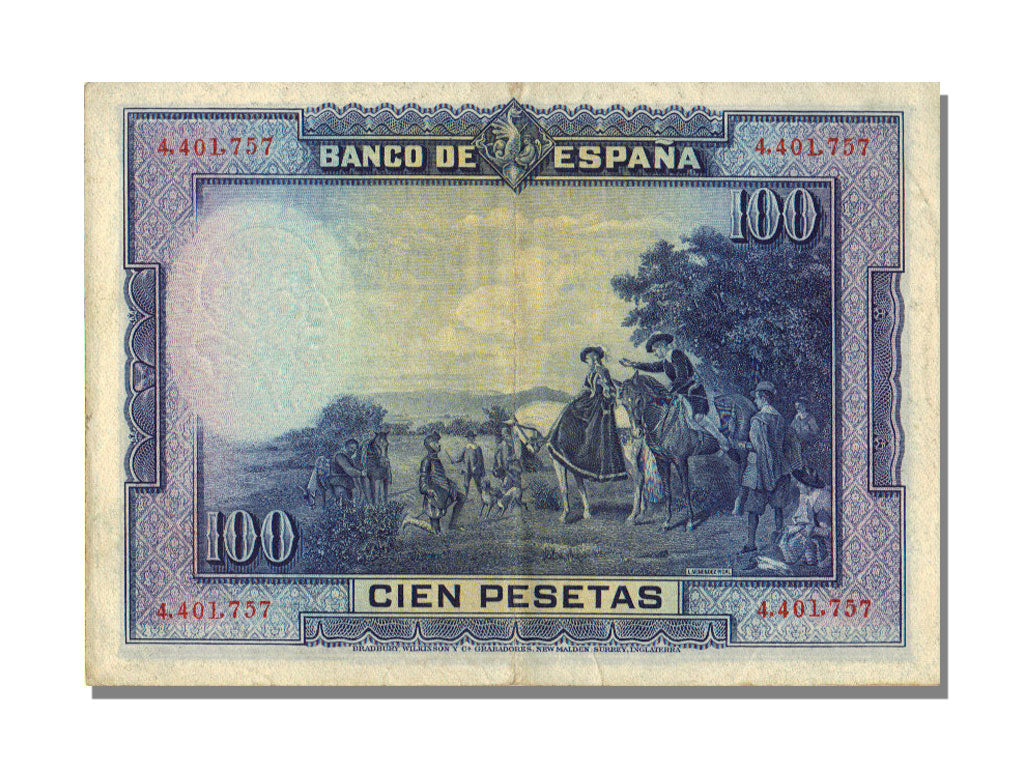 Spain, 100 Pesetas, 1928, 1928-08-15, AU(50-53)