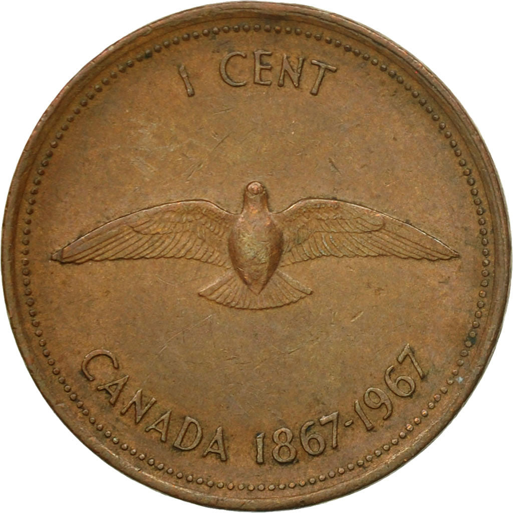 Coin, Canada, Elizabeth II, Cent, 1967, Royal Canadian Mint, Ottawa, VF(30-35)
