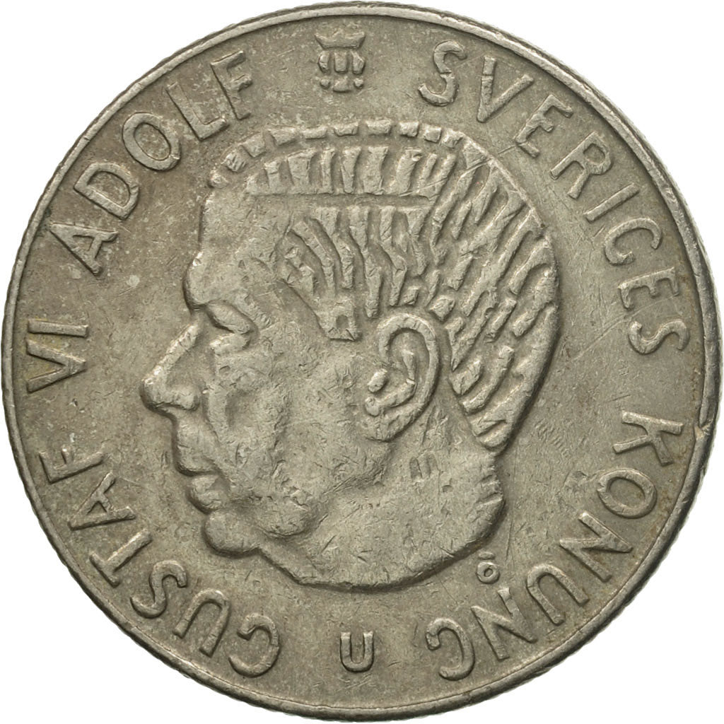 Coin, Sweden, Gustaf VI, Krona, 1968, EF(40-45), Copper-Nickel Clad Copper