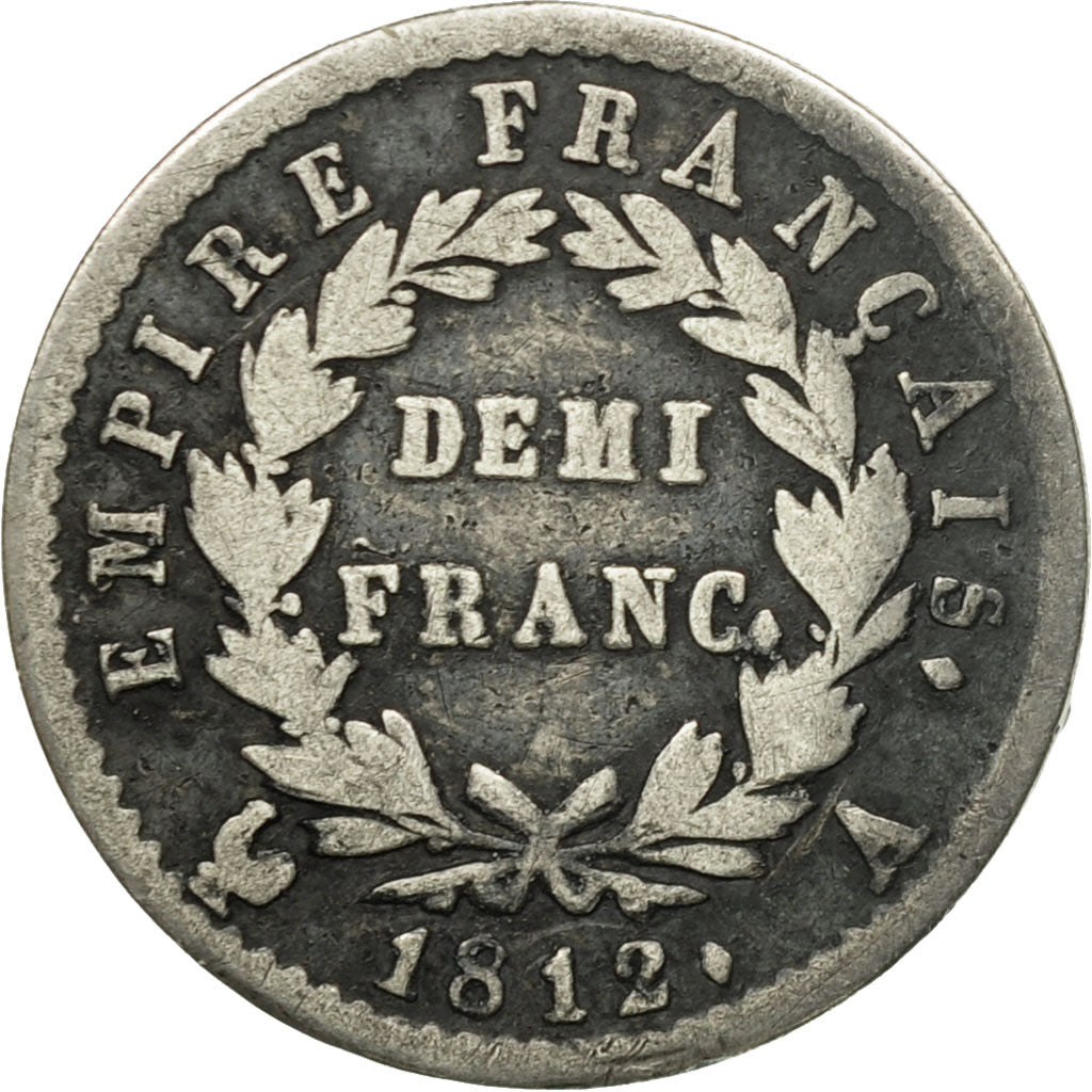 Coin, France, Napoléon I, 1/2 Franc, 1812, Paris, VF(30-35), Silver, KM:691.1