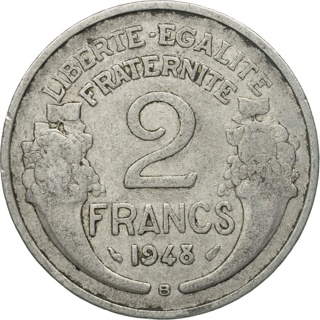 Monnaie, France, Morlon, 2 Francs, 1948, Beaumont - Le Roger, TB, Aluminium