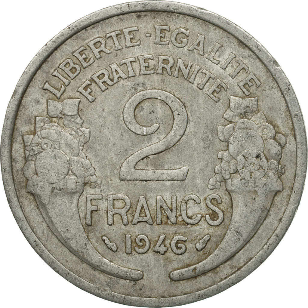 Monnaie, France, Morlon, 2 Francs, 1946, Paris, TB, Aluminium, KM:886a.1