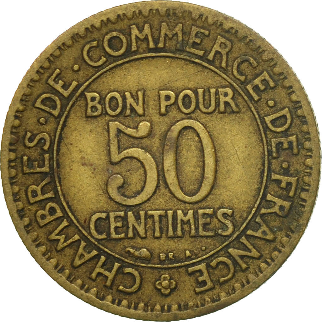 Coin, France, Chambre de commerce, 50 Centimes, 1927, Paris, VF(30-35)