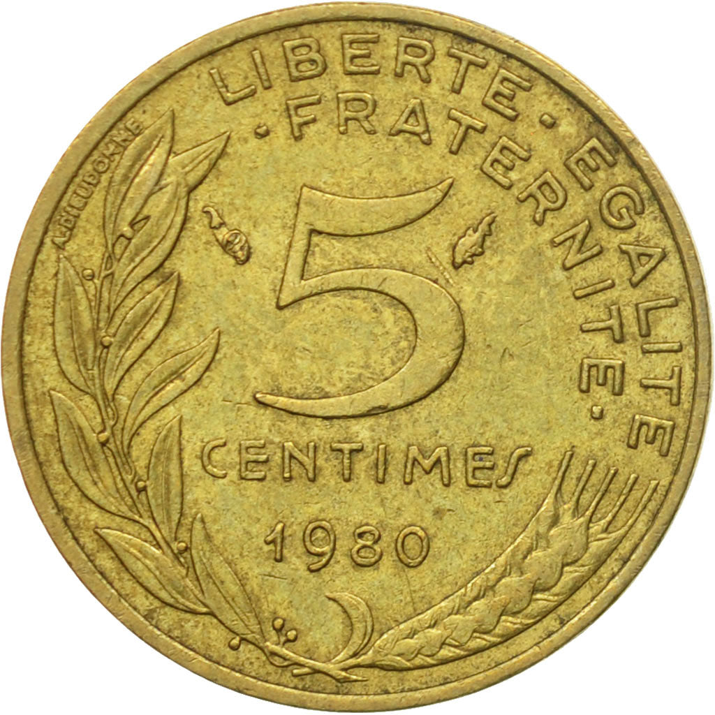Moneta, Francia, Marianne, 5 Centimes, 1980, Paris, MB+, Alluminio-bronzo