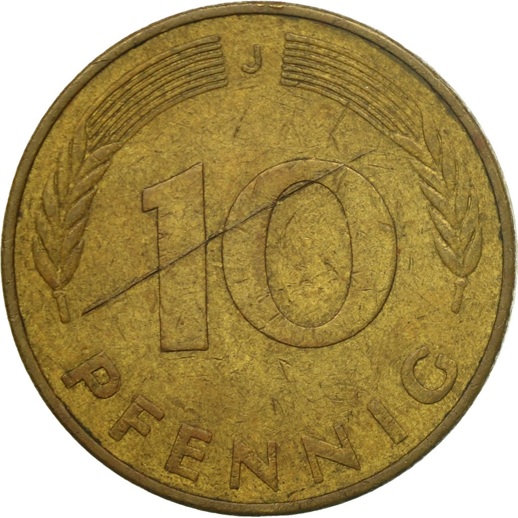 Monnaie, République fédérale allemande, 10 Pfennig, 1978, Hambourg, B+, Brass