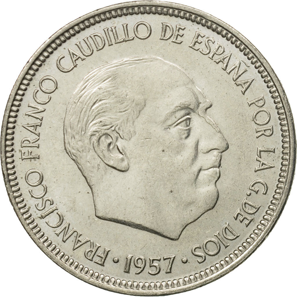 Coin, Spain, Caudillo and regent, 5 Pesetas, 1974, VF(20-25), Copper-nickel