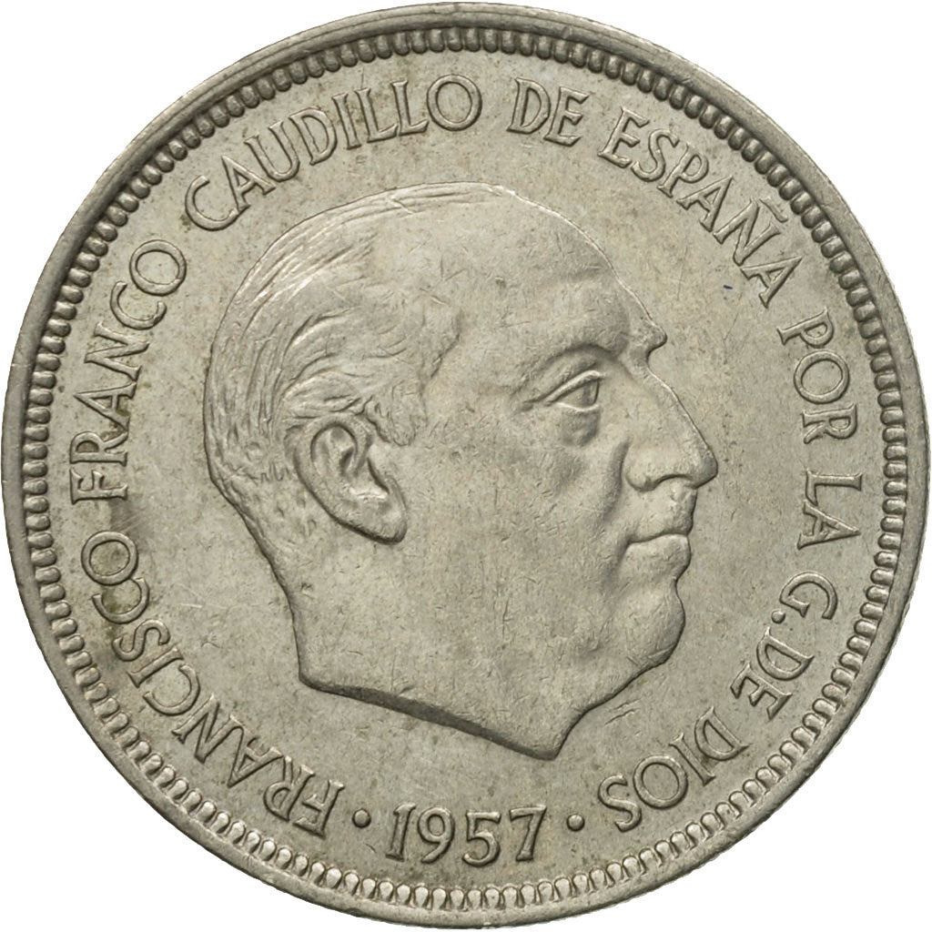 Coin, Spain, Caudillo and regent, 5 Pesetas, 1974, VF(30-35), Copper-nickel