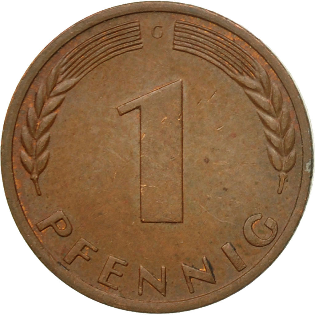 Coin, GERMANY - FEDERAL REPUBLIC, Pfennig, 1969, Karlsruhe, EF(40-45), Copper