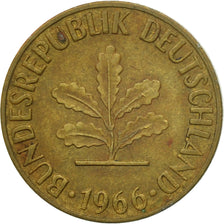 Coin, GERMANY - FEDERAL REPUBLIC, 5 Pfennig, 1966, Stuttgart, EF(40-45), Brass