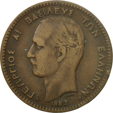 Coin, Greece, George I, 10 Lepta, 1882, EF(40-45), Copper, KM:55