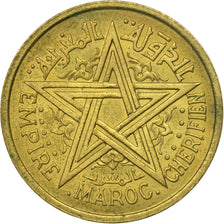 Coin, Morocco, Mohammed V, 2 Francs, 1945, Paris, EF(40-45), Aluminum-Bronze