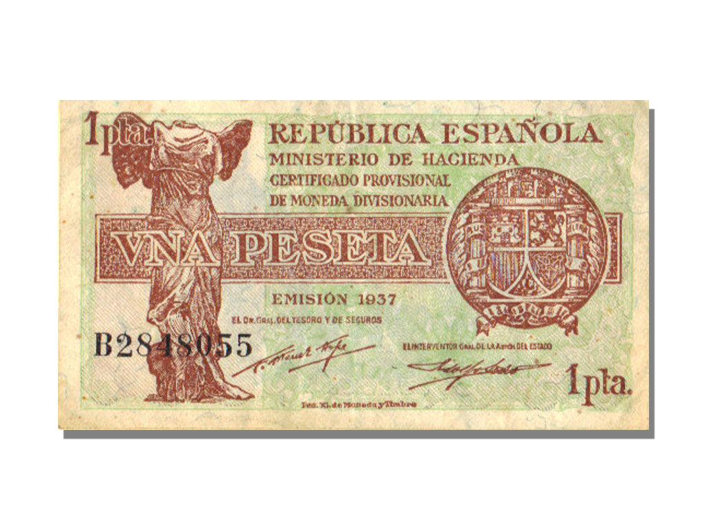 Spagna, 1 Peseta, 1937, KM:94, BB