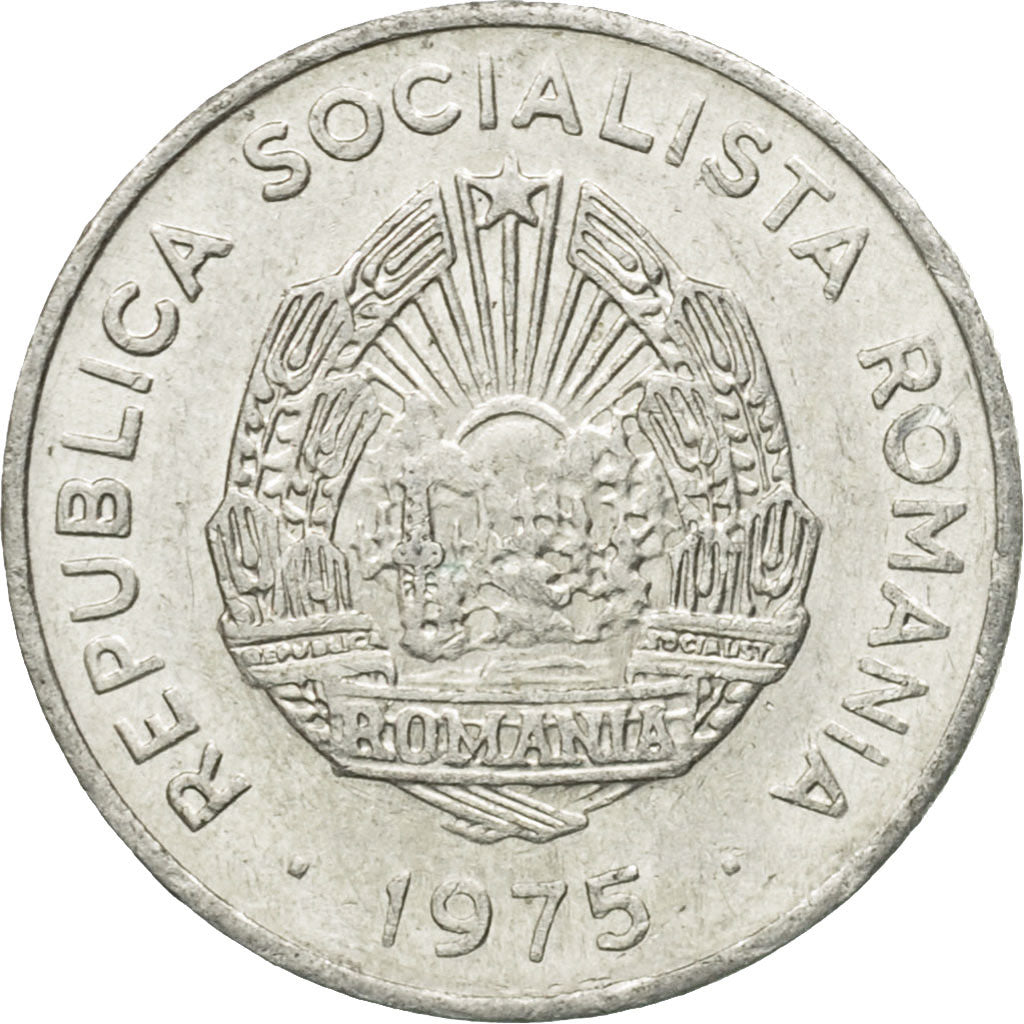 Coin, Romania, 15 Bani, 1975, AU(50-53), Aluminum, KM:93a