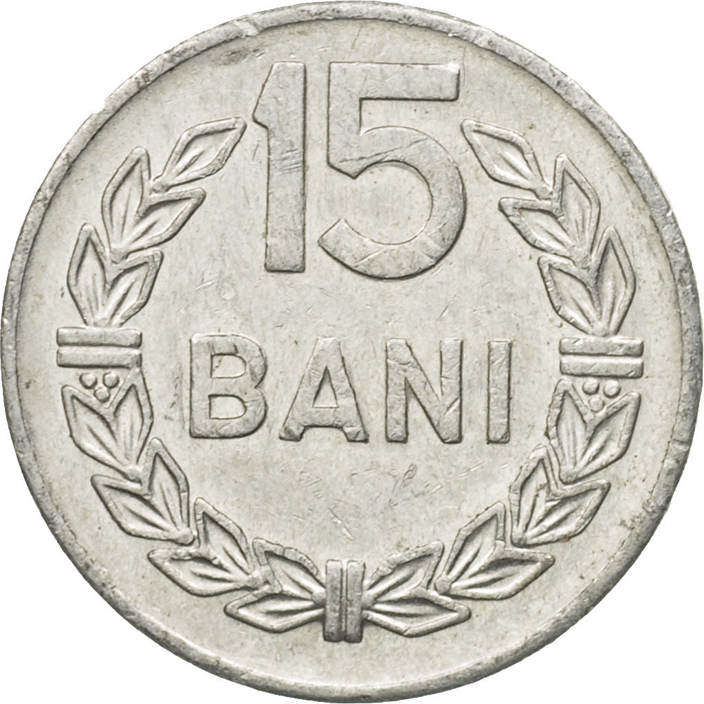 Coin, Romania, 15 Bani, 1975, AU(50-53), Aluminum, KM:93a