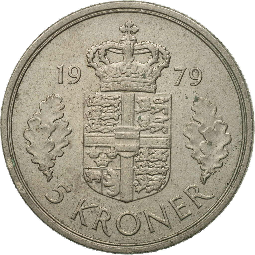 Coin, Denmark, Margrethe II, 5 Kroner, 1979, Copenhagen, EF(40-45)
