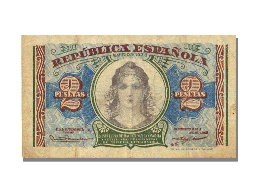 Spagna, 2 Pesetas, 1938, BB